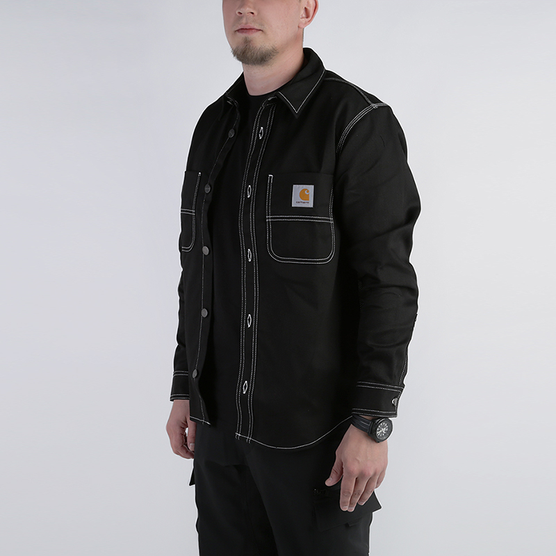 мужская черная рубашка Carhartt WIP Chalk Shirt Jac I025939-black - цена, описание, фото 1